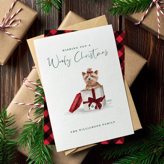 贈り物いけなの水色ヨークシャーテリア シーズンカード