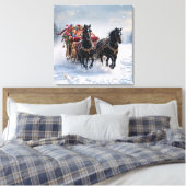 贈り物でいっぱいのクリスマスそり キャンバスプリント (インサイチュ (寝室))