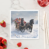 贈り物でいっぱいのクリスマスそり スタンダードランチョンナプキン (インサイチュ)