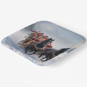 贈り物でいっぱいのクリスマスそり ペーパープレート (傾斜あり)