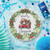 贈り物でいっぱいの赤トラックの格言 ペーパープレート (パーティー)