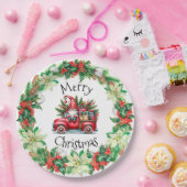 贈り物でいっぱいの赤トラックの格言 ペーパープレート (パーティー)