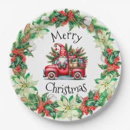 贈り物でいっぱいの赤トラックの格言 ペーパープレート