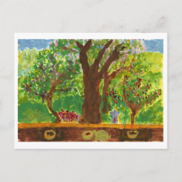 贈り物と亀はがき付き木 ポストカード