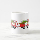 贈り物と手で描かれたクリスマススクーター コーヒーマグカップ (中央)