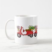 贈り物と手で描かれたクリスマススクーター コーヒーマグカップ (左)