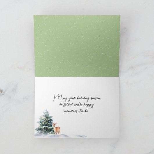 贈り物と水の色のクリスマス小妖精や小人 シーズンカード (内部)