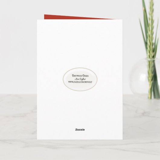 贈り物と水色のクリスマスフクロウ シーズンカード (裏面)