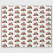 贈り物と水色のクリスマスマウス ラッピングペーパー (フラット)