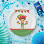 贈り物と白い背景を持つ小妖精や小人 ペーパープレート (パーティー)