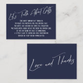 贈り物についてNavy Blue手書き エンクロージャーカード (正面/裏面)