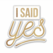 贈り物になる花嫁 – 私はYes金箔と言っフェイクた シール (正面)