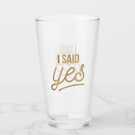 贈り物になる花嫁 – 私はYes金箔と言っフェイクた タンブラーグラス (裏面)