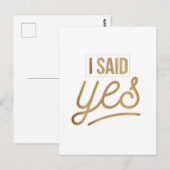 贈り物になる花嫁 – 私はYes金箔と言っフェイクた ポストカード (正面/裏面)