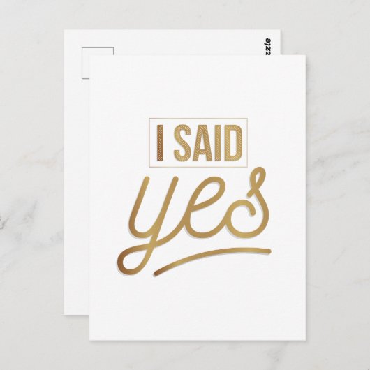 贈り物になる花嫁 – 私はYes金箔と言っフェイクた ポストカード (正面/裏面)