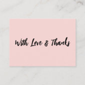 贈り物に関するカジュアル手書き結婚のメモ,ピンク エンクロージャーカード (裏面)