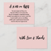 贈り物に関するカジュアル手書き結婚のメモ,ピンク エンクロージャーカード (正面/裏面)