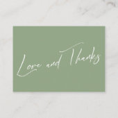 贈り物に関するモダンメモ手書きセージ緑 エンクロージャーカード (裏面)