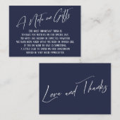 贈り物に関するモダンメモNavy Blue エンクロージャーカード (正面/裏面)