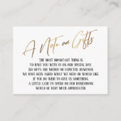 贈り物に関するモダン金ゴールド結婚手書き エンクロージャーカード (正面)