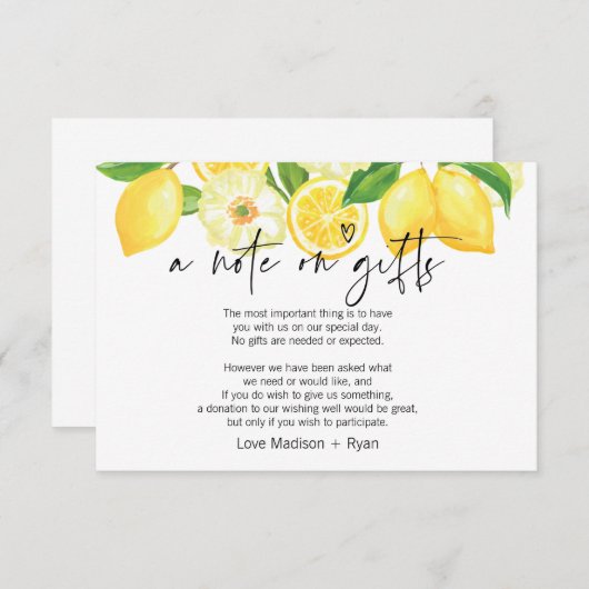 . .贈り物のお気に入りを結婚式招待状 エンクロージャーカード (正面/裏面)