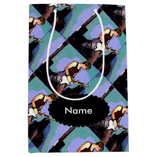 贈り物のためのネイトとギター ミディアムペーパーバッグ (正面)