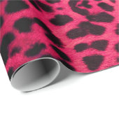 贈り物のためのホットピンクヒョウ印刷紙 ラッピングペーパー (ロールコーナー)