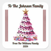 贈り物のための明るいホリデーシール スクエアシール (正面)