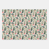 贈り物のための水色サボテンのクリスマスラ与えイト ラッピングペーパーシート (正面2)