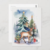 贈り物のトナカイ ポストカード (正面/裏面)