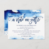 贈り物のネイビースタイリッシュブルーの水色のメモ 招待状 (正面/裏面)