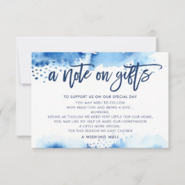 贈り物のネイビースタイリッシュブルーの水色のメモ 招待状