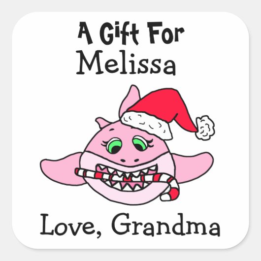 贈り物のパーソナライズされたラベル スクエアシール (正面)