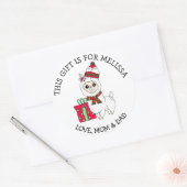 贈り物のパーソナライズされたラベル ラウンドシール (封筒)