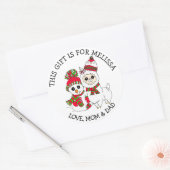 贈り物のパーソナライズされたラベル ラウンドシール (封筒)