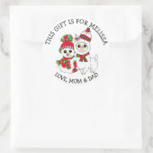 贈り物のパーソナライズされたラベル ラウンドシール (バッグ)