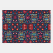 贈り物のフクロウセット ラッピングペーパーシート (正面3)