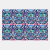 贈り物のフクロウセット ラッピングペーパーシート (正面2)