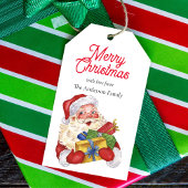 贈り物の伝統的水彩付きサ絵画ンタ ギフトタグ