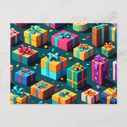贈り物の包まれた喜び ポストカード (正面)