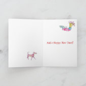 贈り物の女の子クリスマスカード シーズンカード (内部)