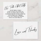 贈り物の手書きについて結婚話そう エンクロージャーカード (正面/裏面)