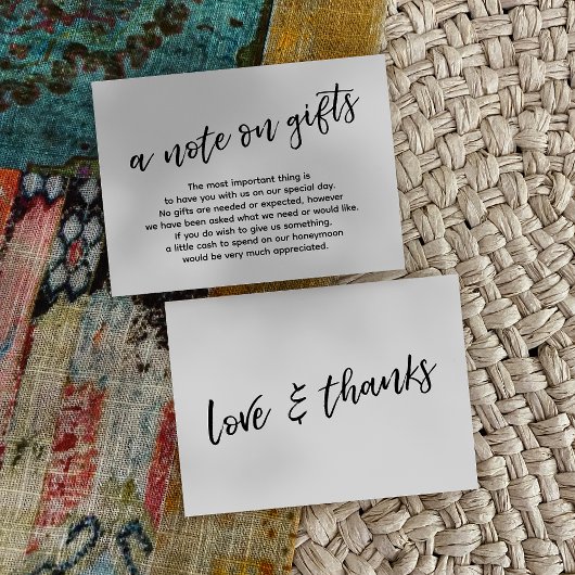 贈り物の手書きカジュアルの結婚メモ,白 エンクロージャーカード