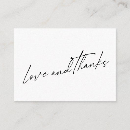 贈り物の手書きモダンの白結婚書 エンクロージャーカード (裏面)