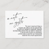 贈り物の手書きモダンの白結婚書 エンクロージャーカード (正面)