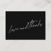 贈り物の手書きモダンの黒結婚いメモ エンクロージャーカード (裏面)