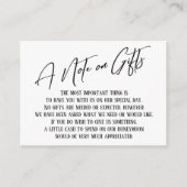 贈り物の手書モダンき記結婚録 エンクロージャーカード (正面)