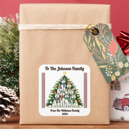 贈り物の楽しい休日のシール スクエアシール (クリスマス)