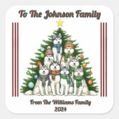 贈り物の楽しい休日のシール スクエアシール (正面)