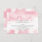 贈り物の水の色のスタイリッシュ赤面ピンクの灰色 招待状 (正面/裏面)